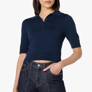 Navy Short Sleeve Polo Top